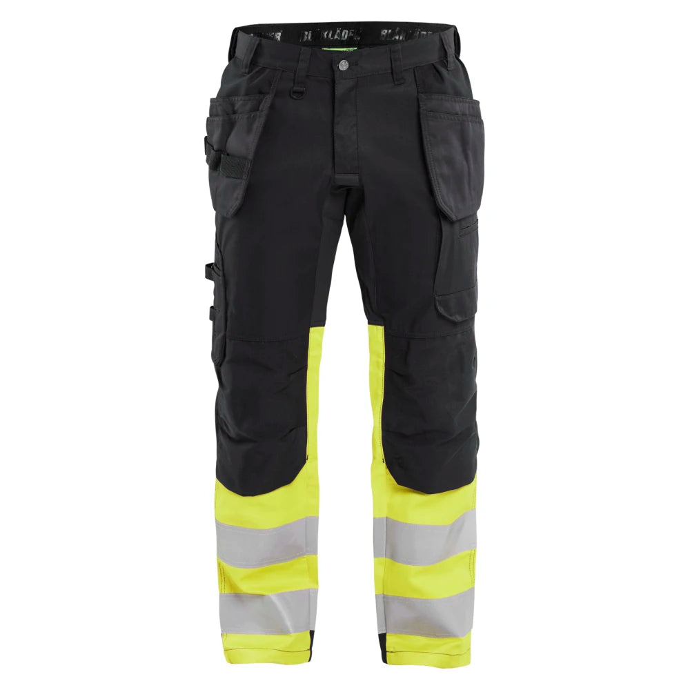 Blaklader 1558 1811 High Vis Werkbroek Met Stretch En Gereedschapzakken Zwart High Vis Geel