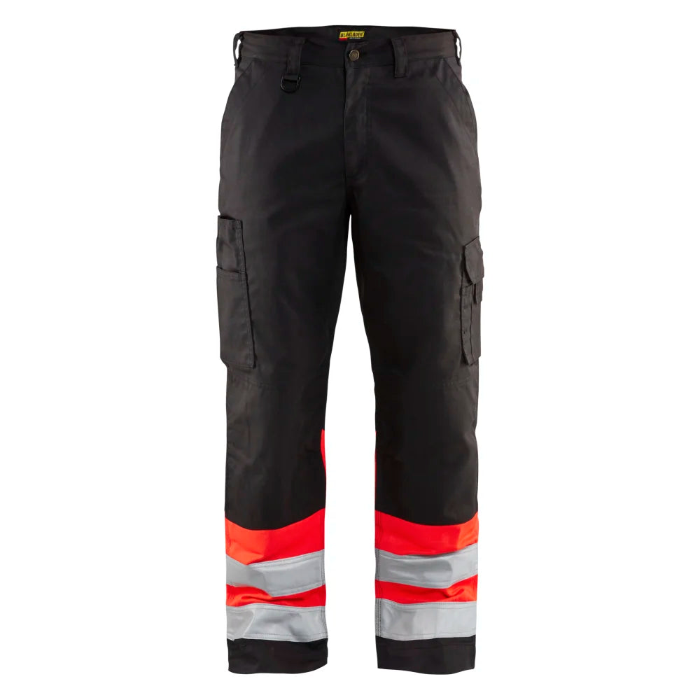 Blaklader 1564 1811 High Vis Werkbroek Zwart High Vis Rood