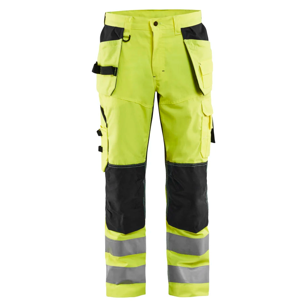 Blaklader 1565 1811 High Vis Werkbroek Met Ventilatie En Gereedschapszakken High Vis Geel Zwart