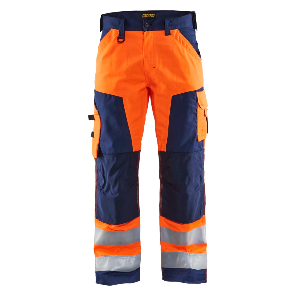 Blaklader 1566 1811 High Vis Werkbroek High Vis Oranje Marineblauw