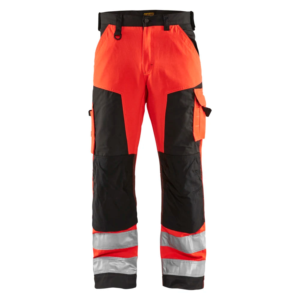 Blaklader 1566 1811 High Vis Werkbroek High Vis Rood Zwart