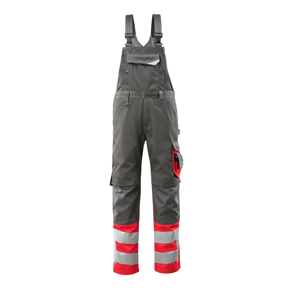 Mascot 15669-860 Amerikaanse Overall Met Kniezakken Donkerantraciet High Vis Rood