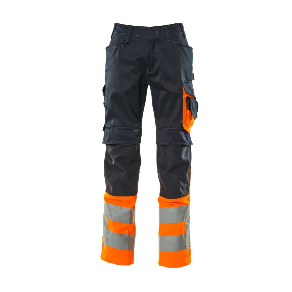 Mascot 15679-860 Broek Met Kniezakken Donkermarine High Vis Oranje