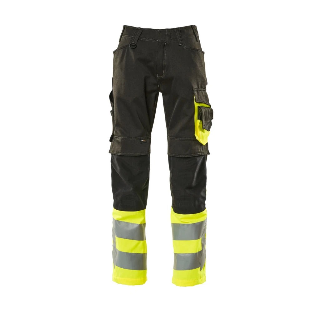 Mascot 15679-860 Broek Met Kniezakken Zwart High Vis Geel