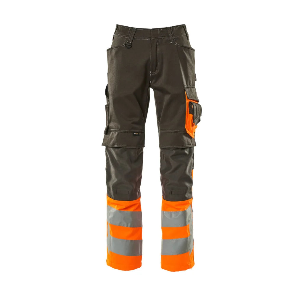 Mascot 15679-860 Broek Met Kniezakken Donkerantraciet High Vis Oranje