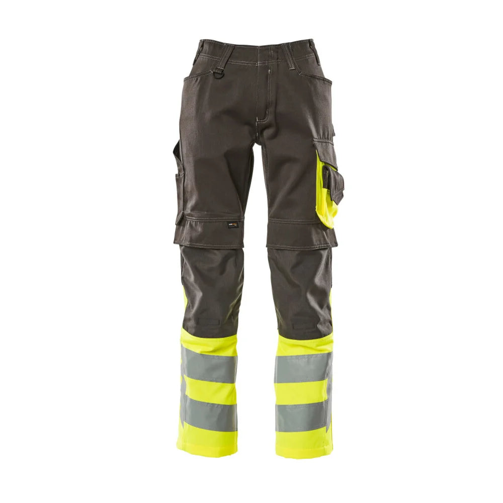 Mascot 15679-860 Broek Met Kniezakken Donkerantraciet High Vis Geel