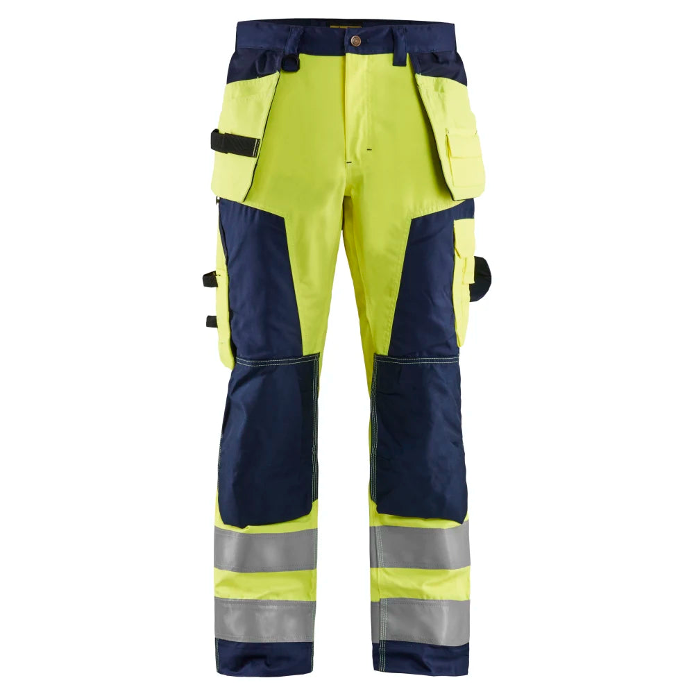 Blaklader 1568 1811 High Vis Werkbroek Met Gereedschapzakken High Vis Geel Marineblauw