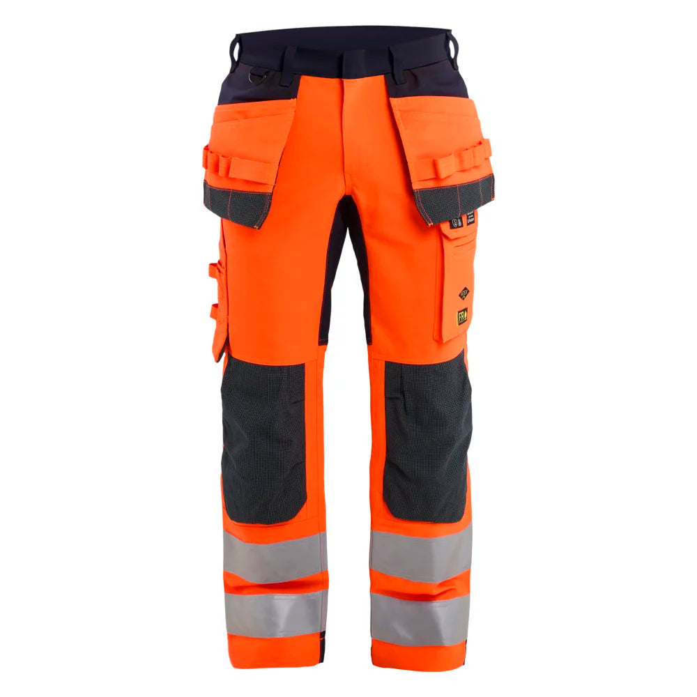 Blaklader 1587 1524 Multinorm Werkbroek Stretch Met Gereedschapszakken Inherent High Vis Oranje Marineblauw