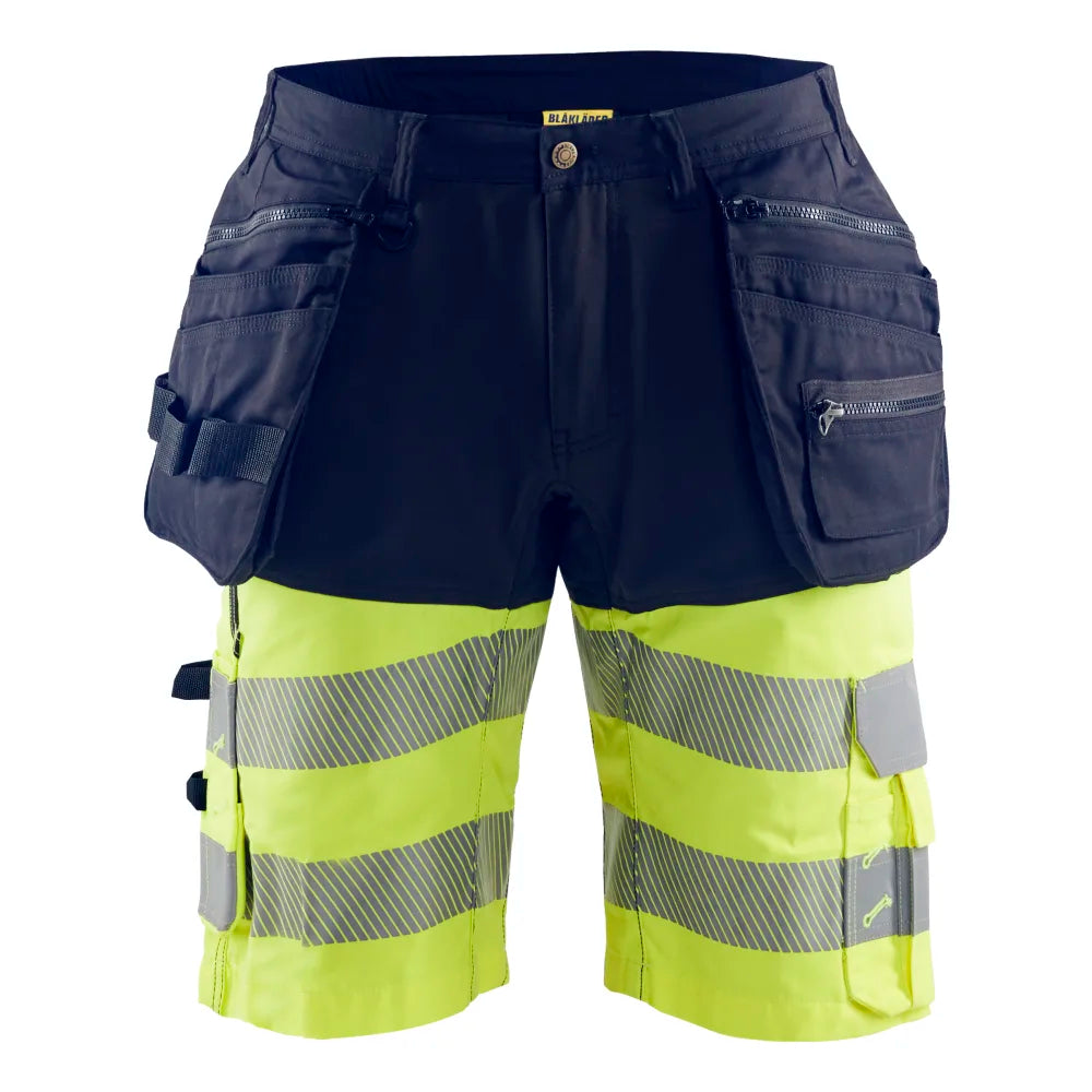 Blaklader 1596 1811 High Vis Short Met Gereedschapszakken Marine High Vis Geel