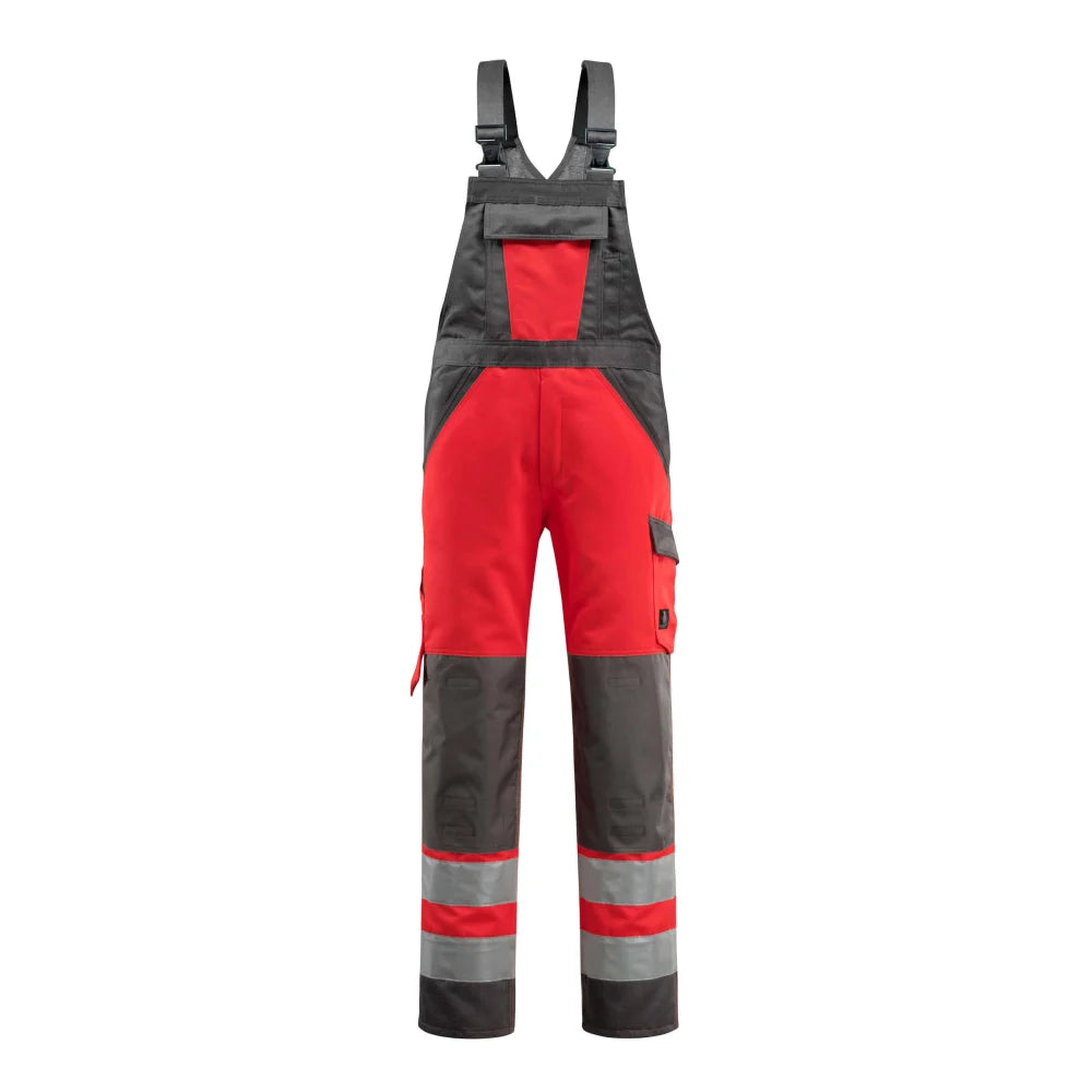 Mascot 15969-948 Amerikaanse Overall Met Kniezakken High Vis Rood Donkerantraciet
