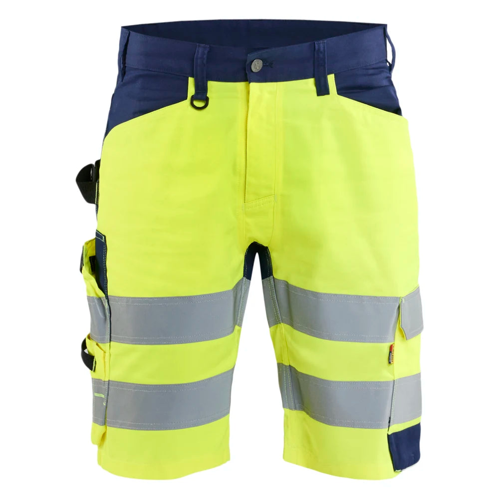 Blaklader 1709 1812 Hi-Vis Shorts High Vis Geel Marineblauw