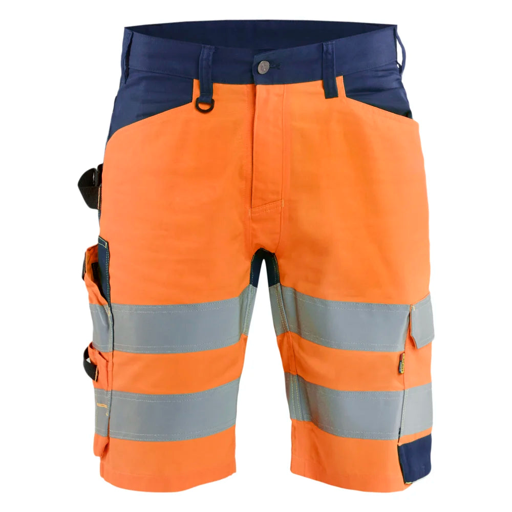 Blaklader 1709 1812 Hi-Vis Shorts High Vis Oranje Marineblauw
