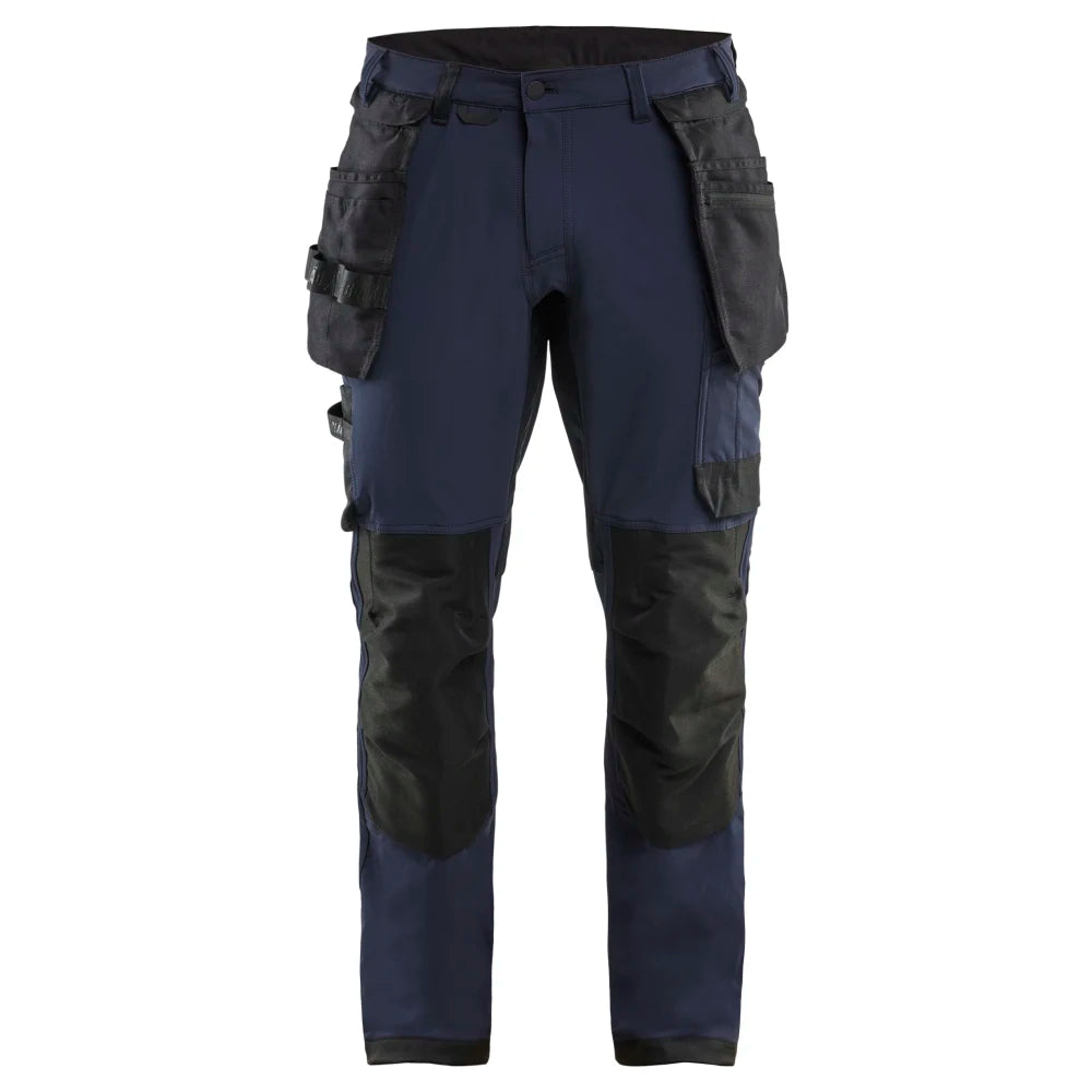 Blaklader 1720 1645 Werkbroek 4-Weg Stretch Met Afneembare Gereedschapszakken Donker Marineblauw Zwart