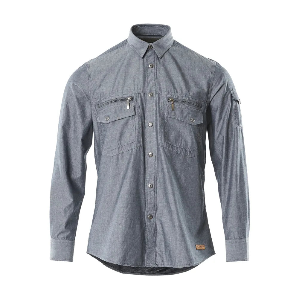 Mascot 17304-325 Overhemd Gewassen Donkerblauw Denim
