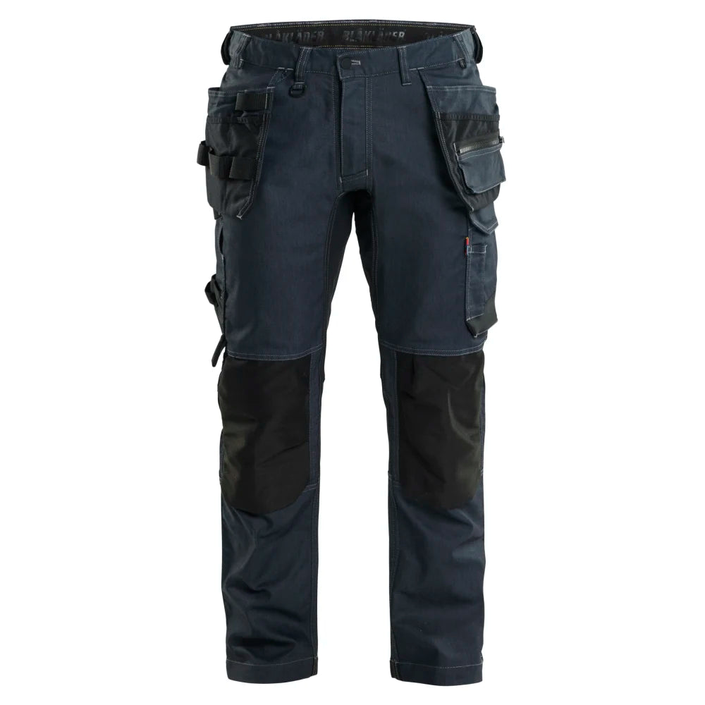 Blaklader 1750 1141 Werkbroek Denim Stretch Met Gereedschapszakken Marineblauw Zwart