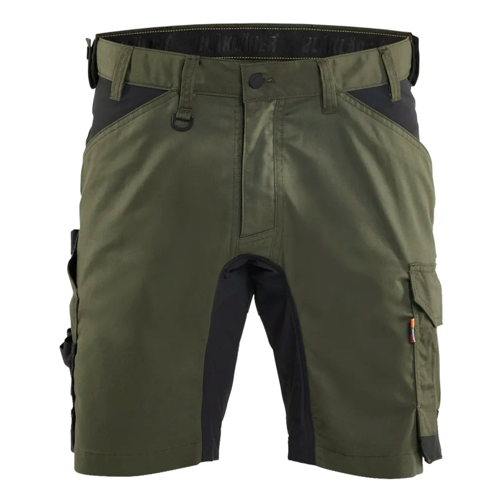 Blaklader 1753 1832 Short 2-Weg Stretch Donker Herfstgroen Zwart