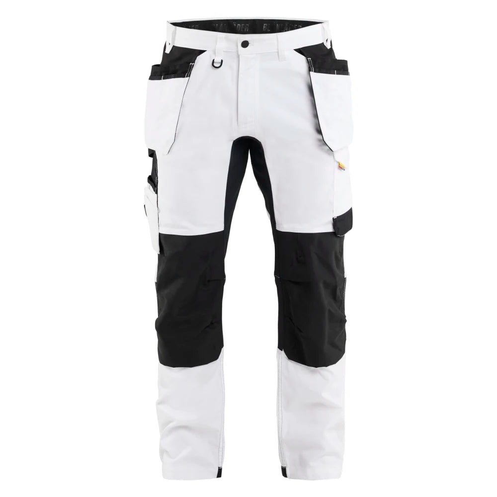 Blaklader 1770 1832 Schildersbroek Met Stretch En Gereedschapszakken Wit Zwart