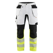Blaklader 1775 1832 High Vis Schildersbroek Met Gereedschapszakken Wit High Vis Geel