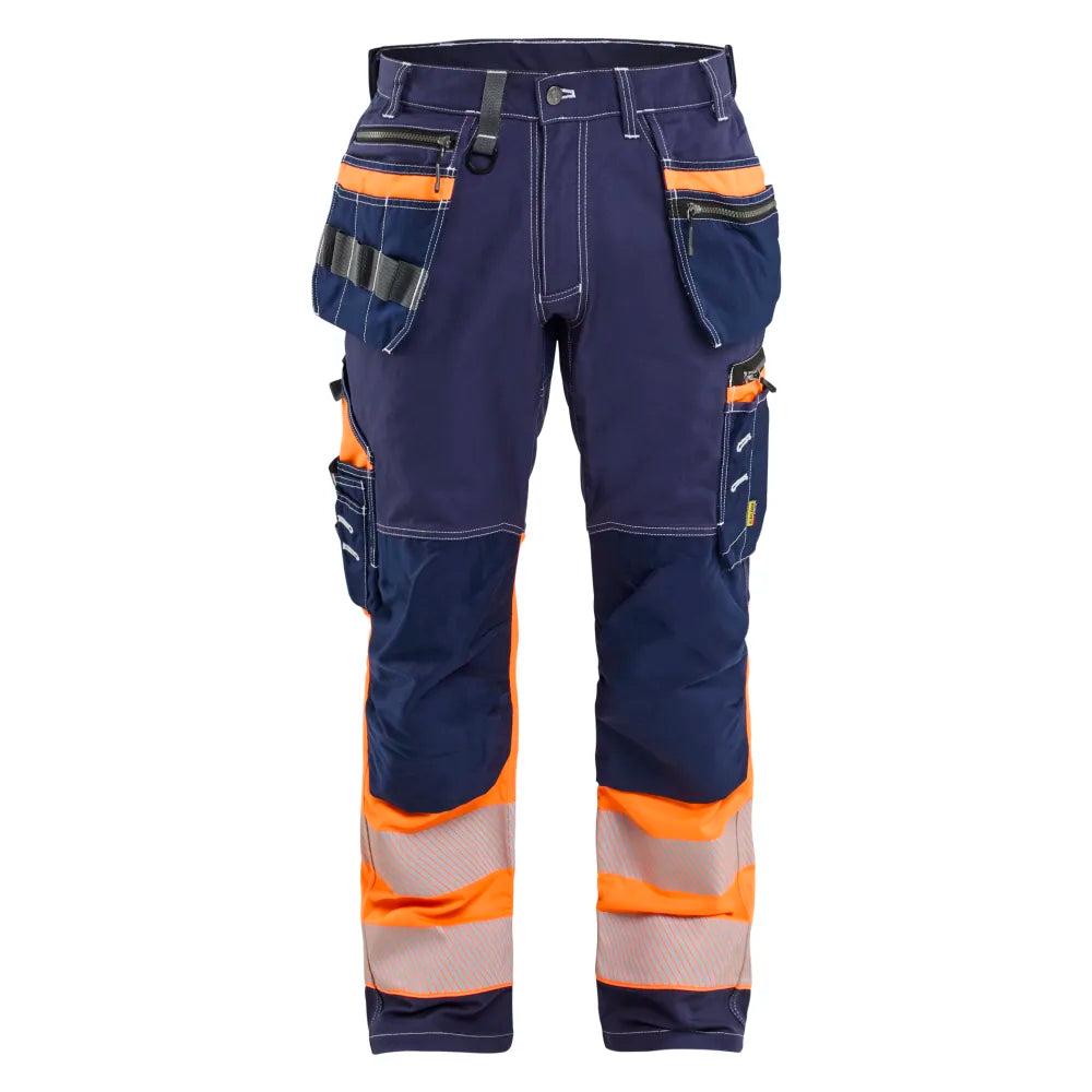 Blaklader 1794 1370 High Vis Werkbroek Met Stretch En Gereedschapszakken Marineblauw Oranje