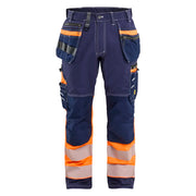 Blaklader 1794 1370 High Vis Werkbroek Met Stretch En Gereedschapszakken Marineblauw Oranje
