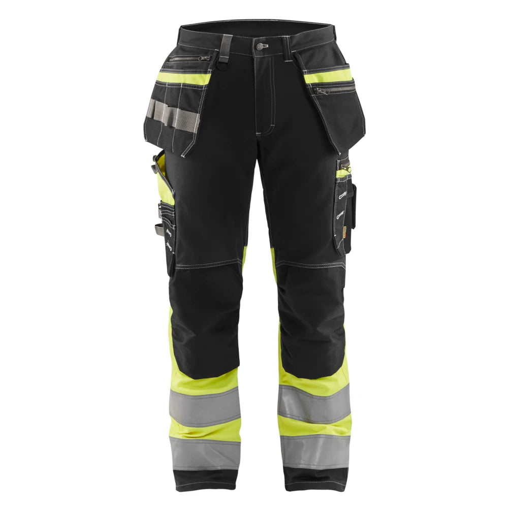 Blaklader 1794 1370 High Vis Werkbroek Met Stretch En Gereedschapszakken Zwart High Vis Geel
