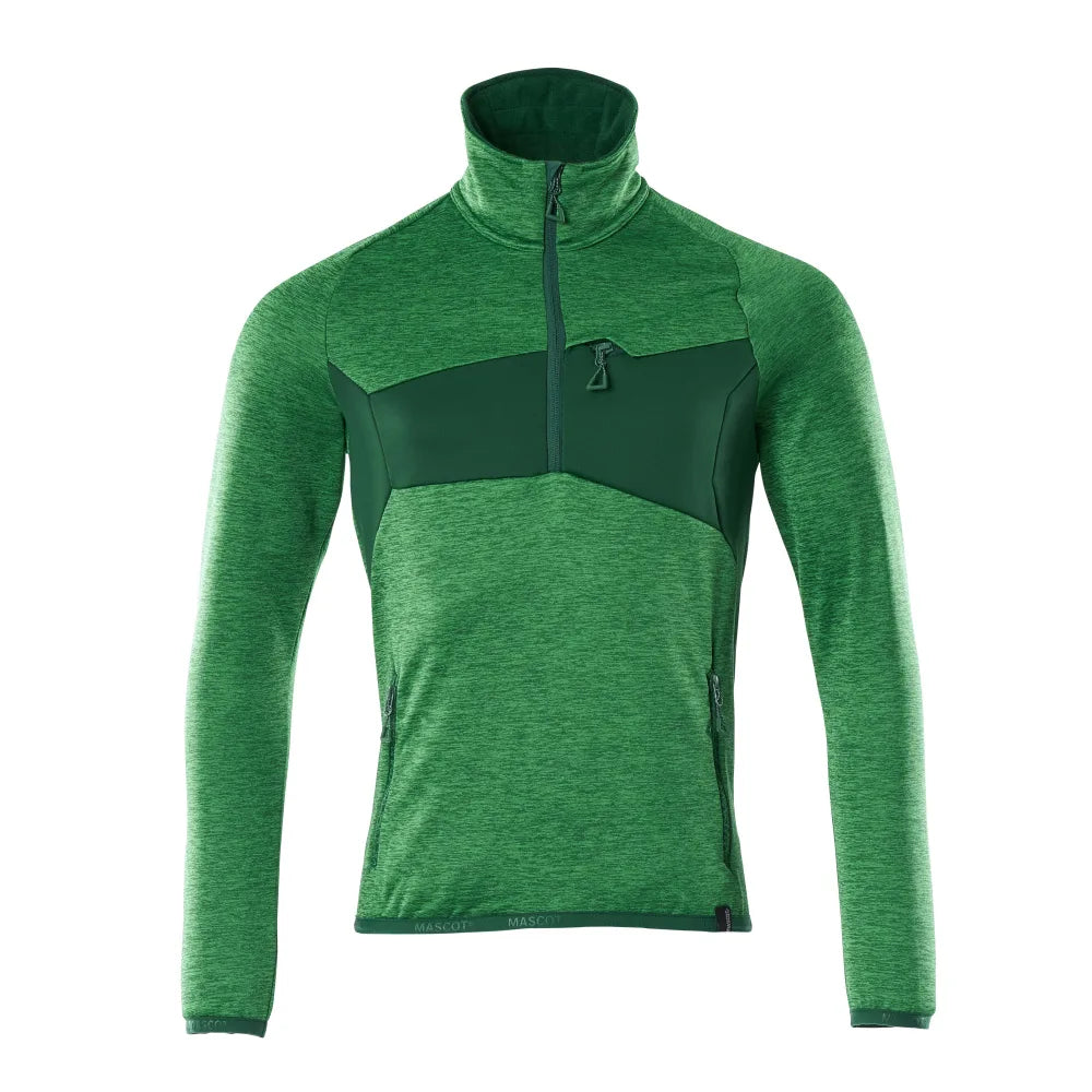 Mascot 18003-316 Fleecetrui Met Korte Rits Helder Groen Groen