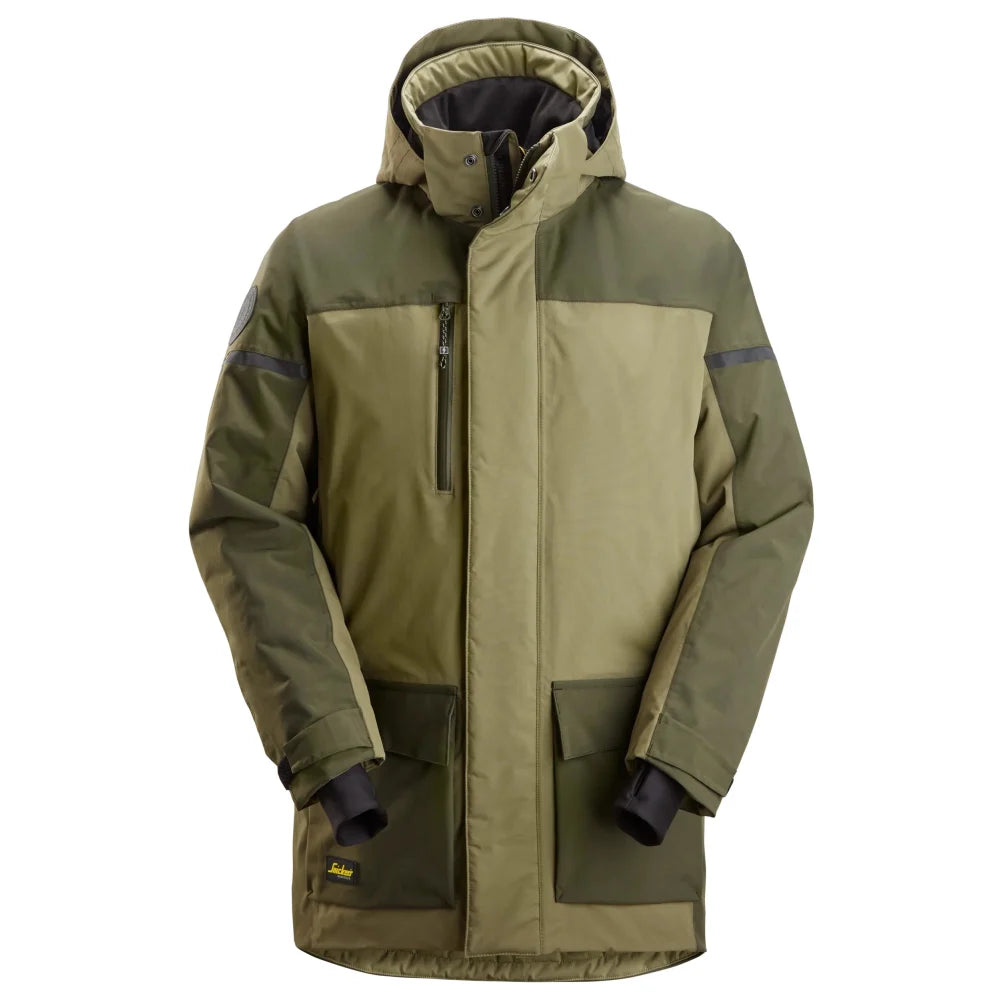 Snickers 1801 Allroundwork Waterdichte Geïsoleerde Parka 3135 Khaki Green Dk Khakigreen