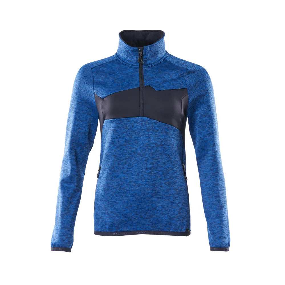 Mascot 18053-316 Fleecetrui Met Korte Rits Helder Blauw Donkermarine