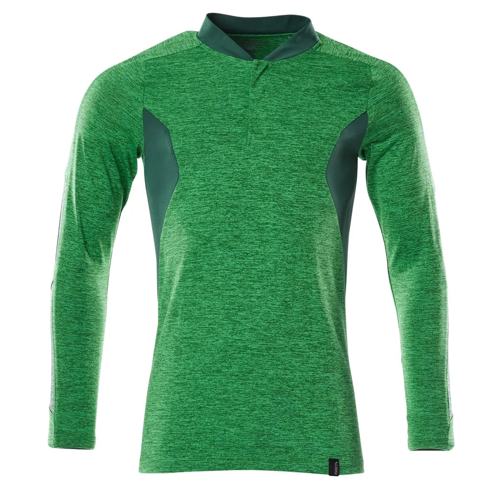 Mascot 18081-810 Poloshirt Met Lange Mouwen Helder Groen-Gemêleerd Groen