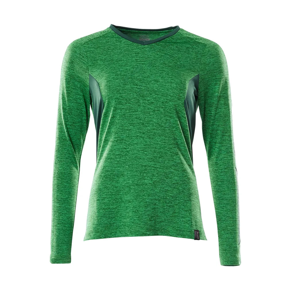 Mascot 18091-810 T-Shirt Met Lange Mouwen Helder Groen-Gemêleerd Groen