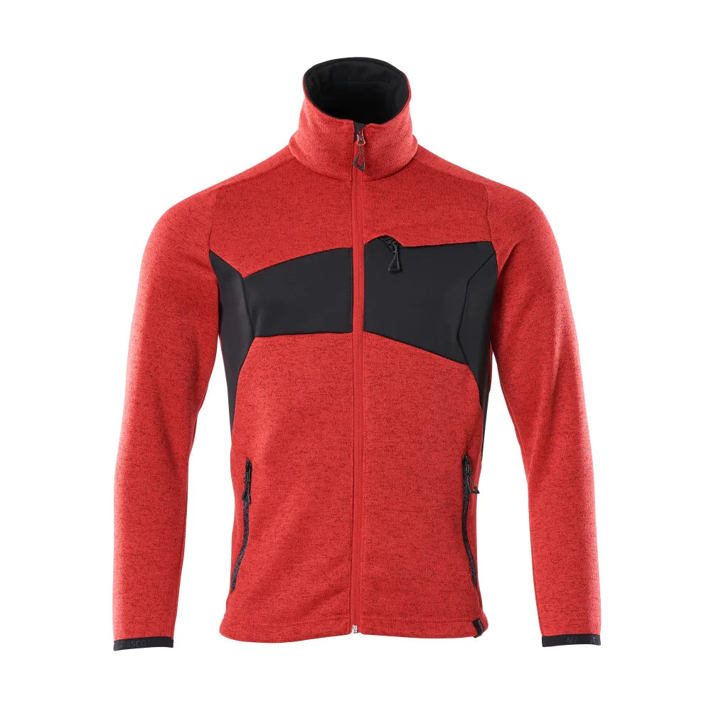 Mascot 18105-951 Gebreide Trui Met Rits Signaalrood Zwart