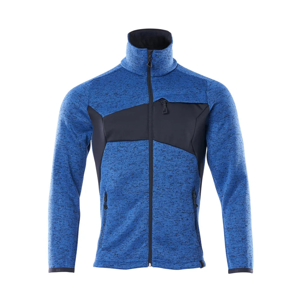 Mascot 18105-951 Gebreide Trui Met Rits Helder Blauw Donkermarine