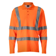 Mascot 18283-995 Poloshirt Met Lange Mouwen High Vis Oranje