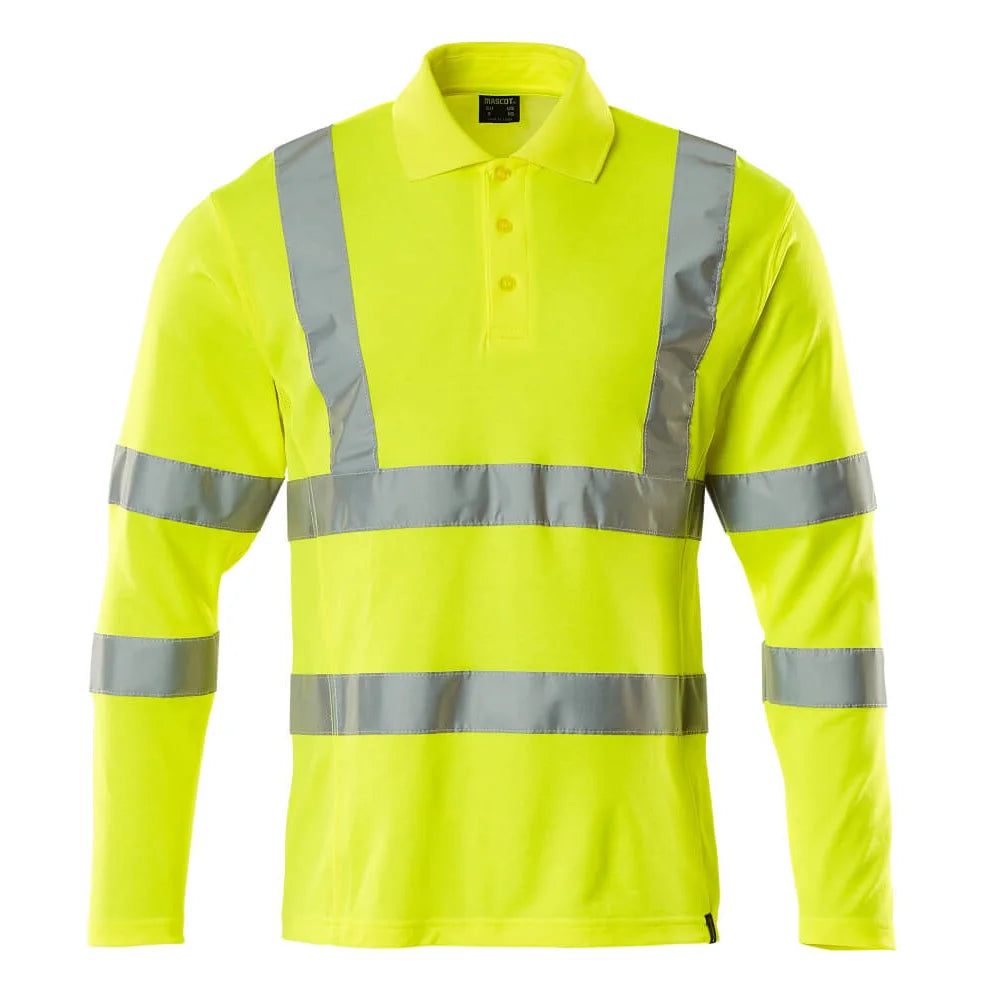 Mascot 18283-995 Poloshirt Met Lange Mouwen High Vis Geel