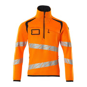 Mascot 19005-351 Gebreide Trui Met Korte Rits High Vis Oranje Donkermarine