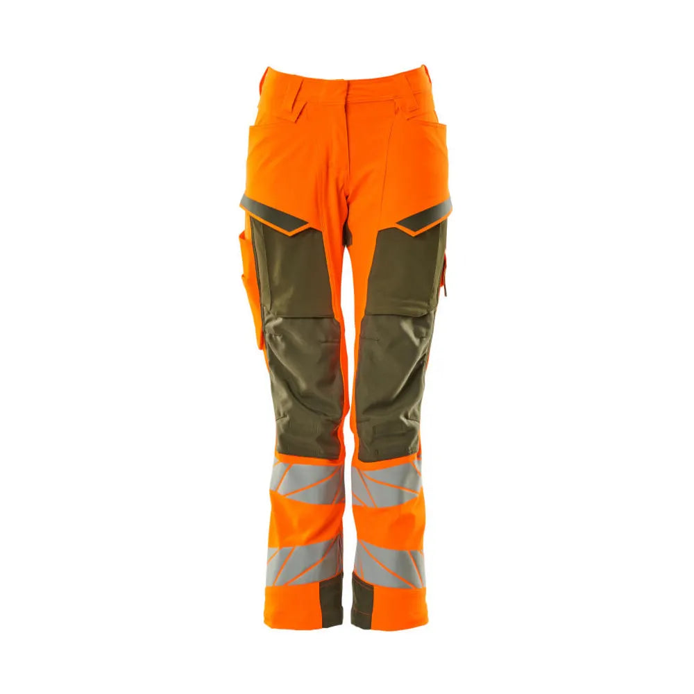 Mascot 19078-511 Broek Met Kniezakken High Vis Oranje Mosgroen