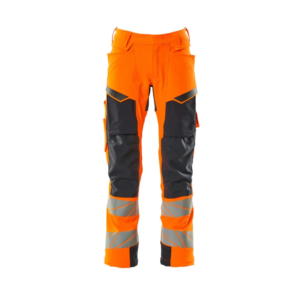 Mascot 19079-511 Broek Met Kniezakken High Vis Oranje Donkermarine