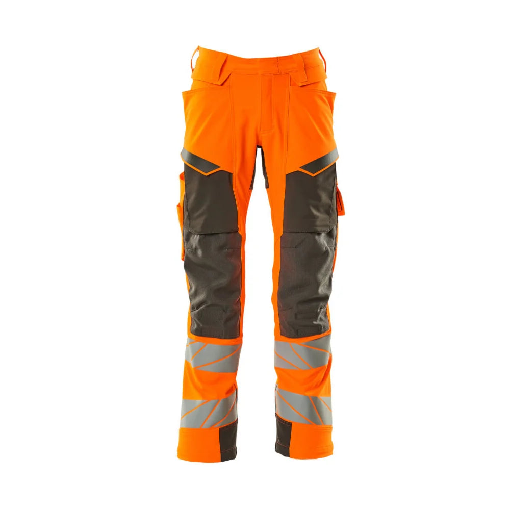 Mascot 19079-511 Broek Met Kniezakken High Vis Oranje Donkerantraciet