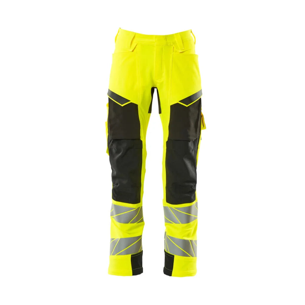 Mascot 19079-511 Broek Met Kniezakken High Vis Geel Zwart