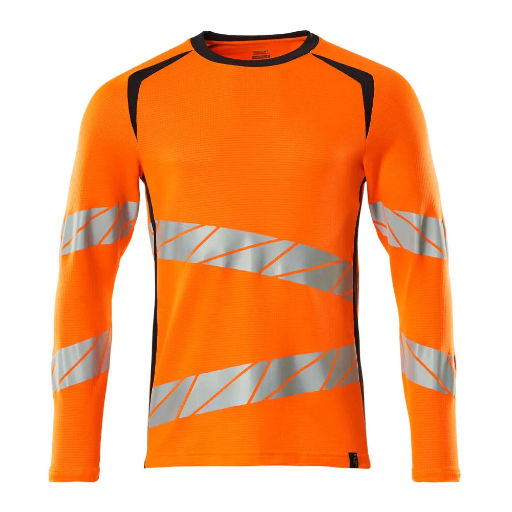 Mascot 19081-771 T-Shirt Met Lange Mouwen High Vis Oranje Donkermarine