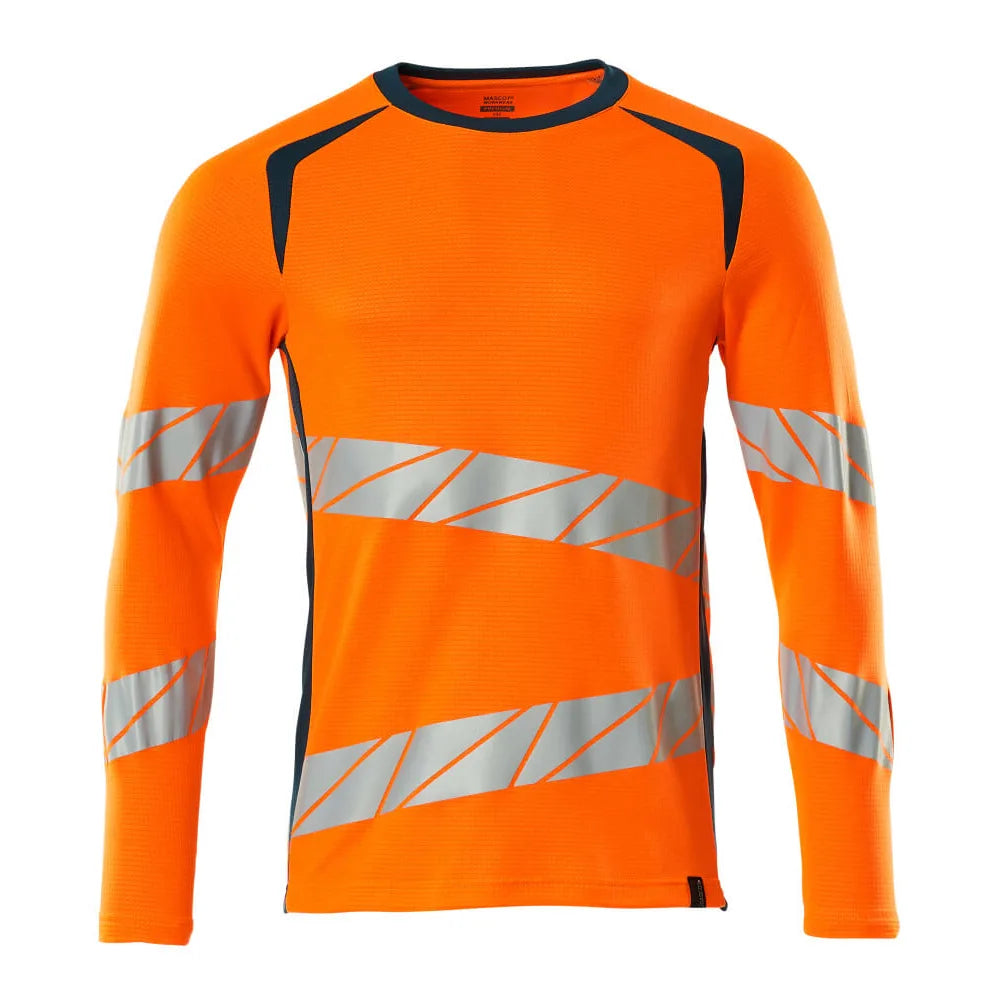 Mascot 19081-771 T-Shirt Met Lange Mouwen High Vis Oranje Donkerpetrol