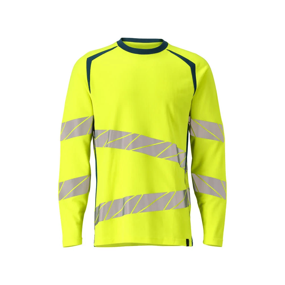 Mascot 19081-771 T-Shirt Met Lange Mouwen High Vis Geel Donkerpetrol
