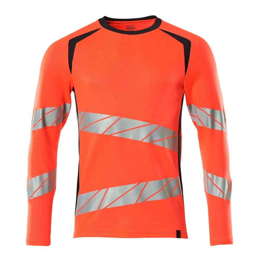 Mascot 19081-771 T-Shirt Met Lange Mouwen High Vis Rood Donkermarine