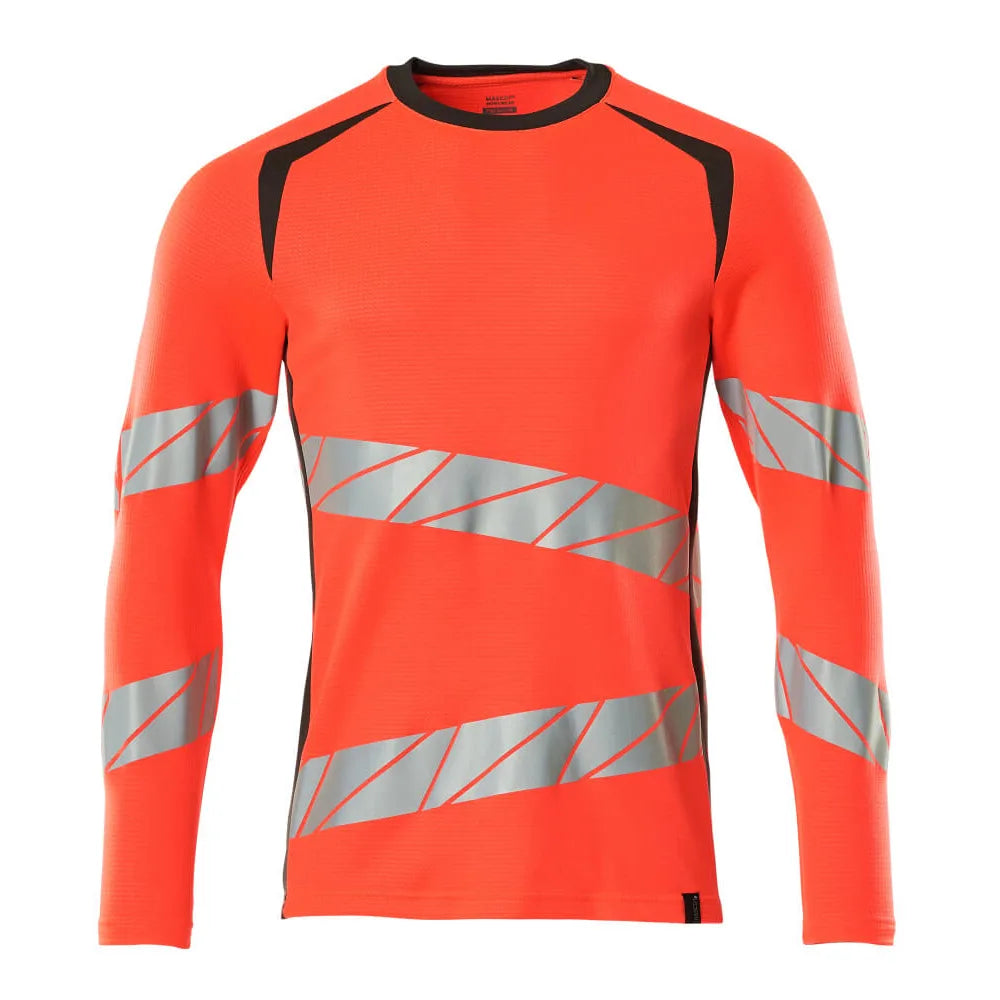 Mascot 19081-771 T-Shirt Met Lange Mouwen High Vis Rood Donkerantraciet