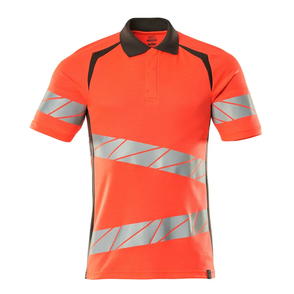 Mascot 19083-771 Poloshirt High Vis Rood Donkerantraciet