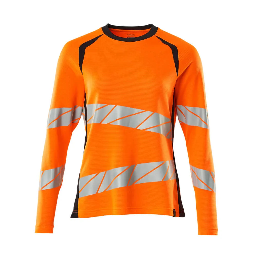 Mascot 19091-771 T-Shirt Met Lange Mouwen High Vis Oranje Donkermarine
