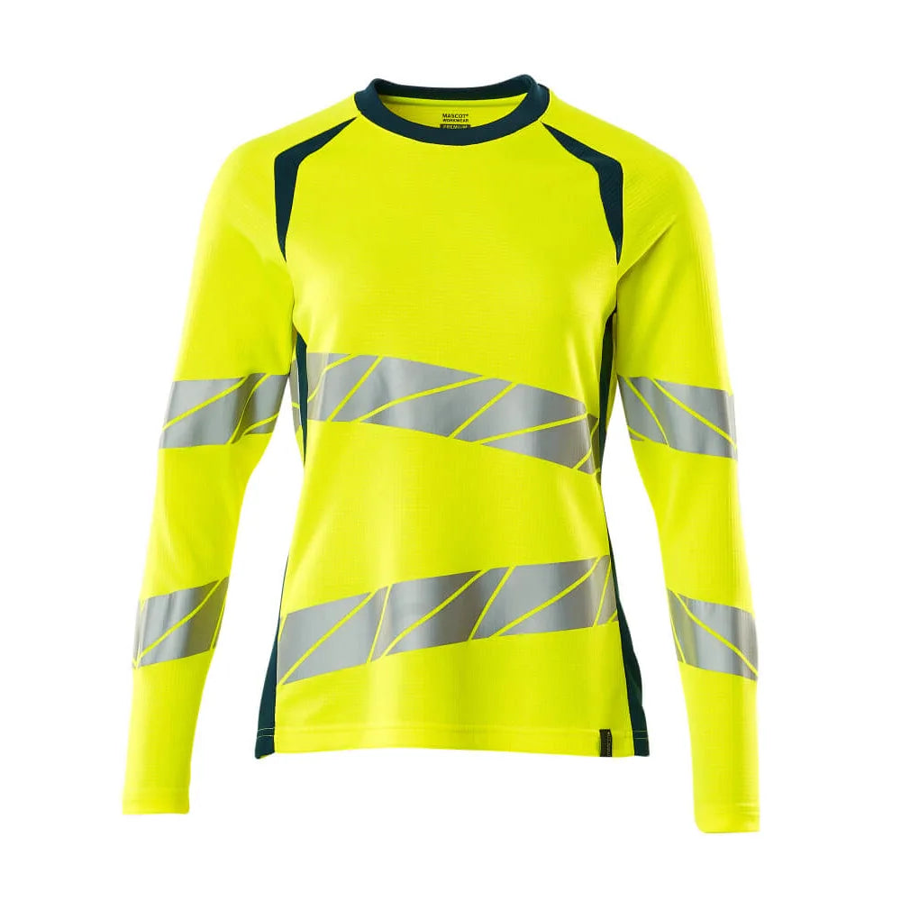 Mascot 19091-771 T-Shirt Met Lange Mouwen High Vis Geel Donkerpetrol