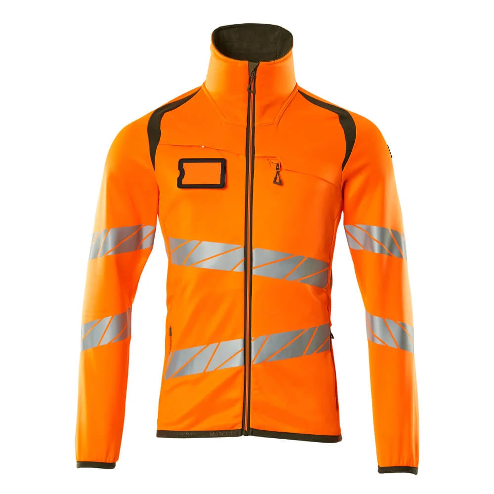 Mascot 19103-315 Fleecetrui Met Rits High Vis Oranje Mosgroen