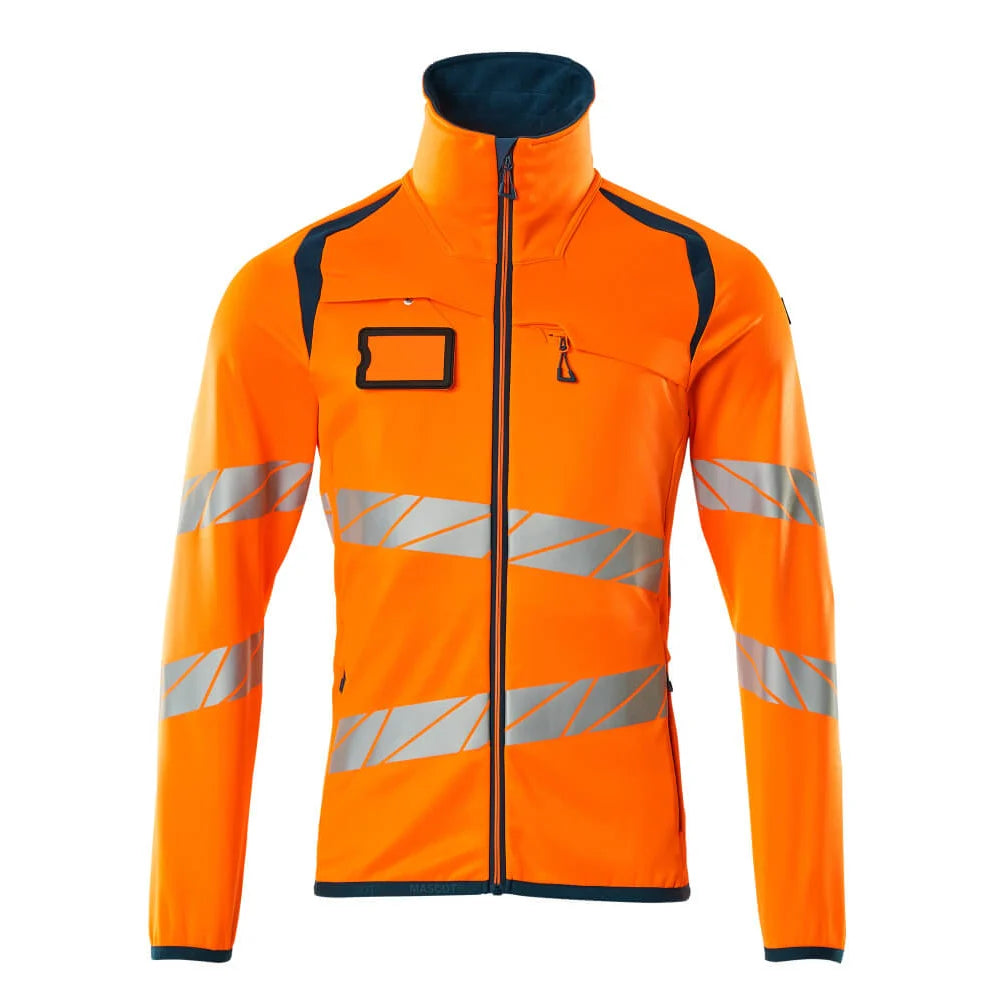 Mascot 19103-315 Fleecetrui Met Rits High Vis Oranje Donkerpetrol