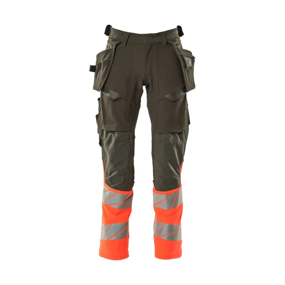 Mascot 19131-711 Broek Met Spijkerzakken Donkerantraciet High Vis Rood